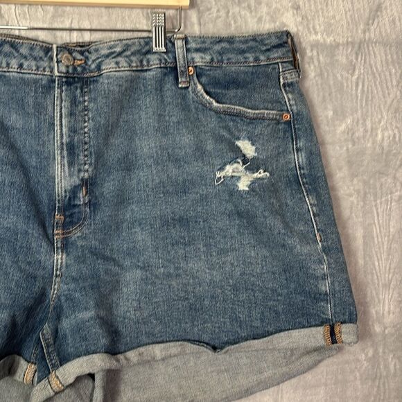 Old Navy OG Straight High Rise Distressed Jean Denim Shorts Size 26 - Picture 3 of 7